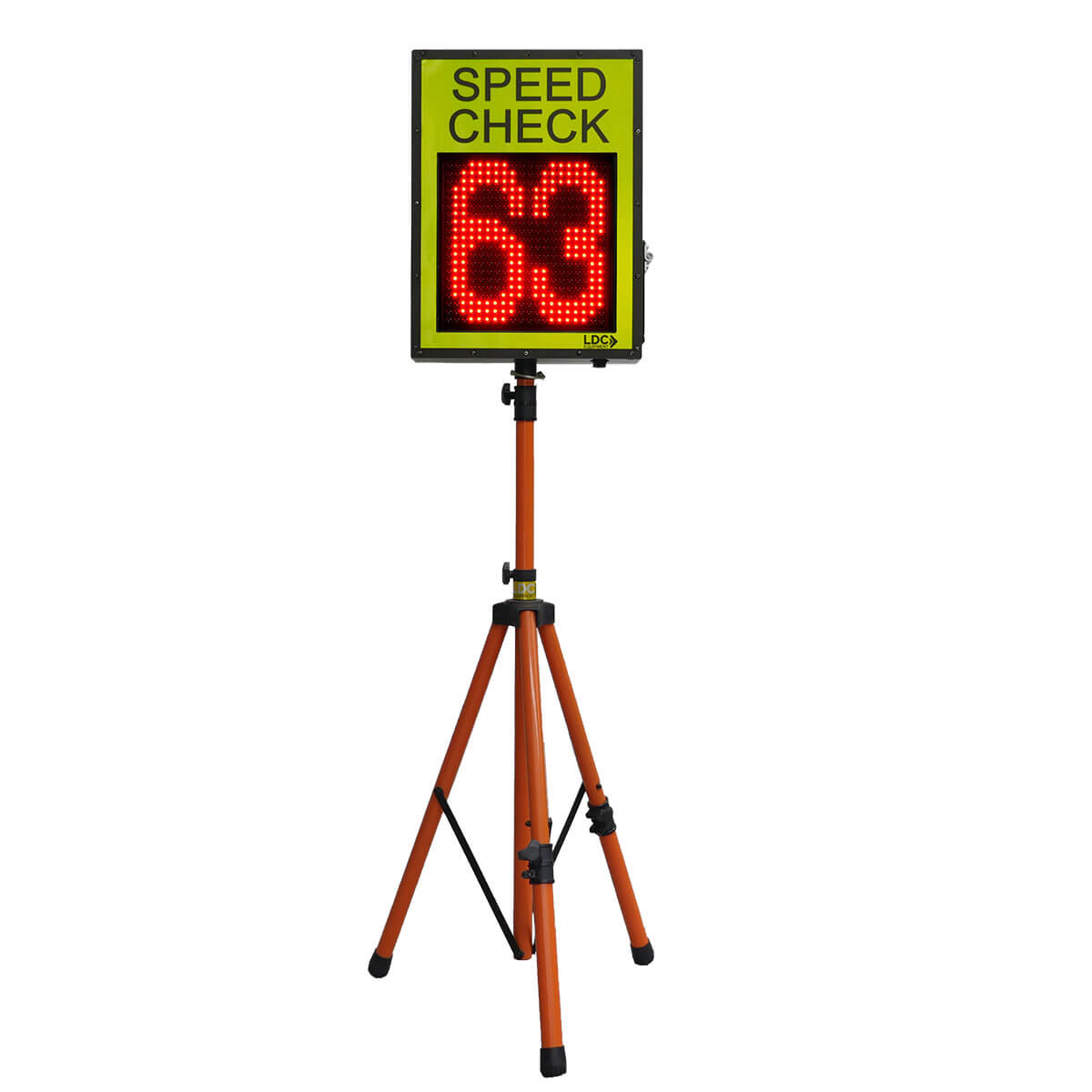 standing red speed sign